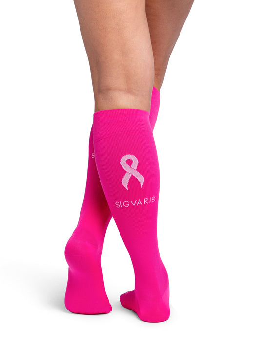 Sigvaris Women's Microfiber Shades Breast Cancer Awareness Sock