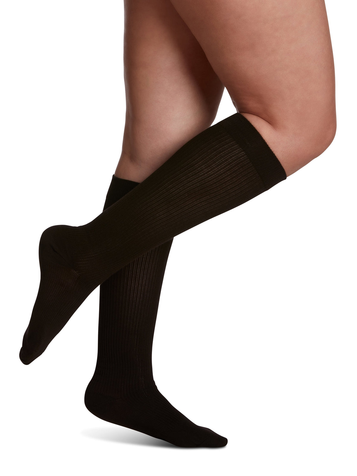 Sigvaris Casual Cotton women's knee high compression sock 15-20 mmHg in brown