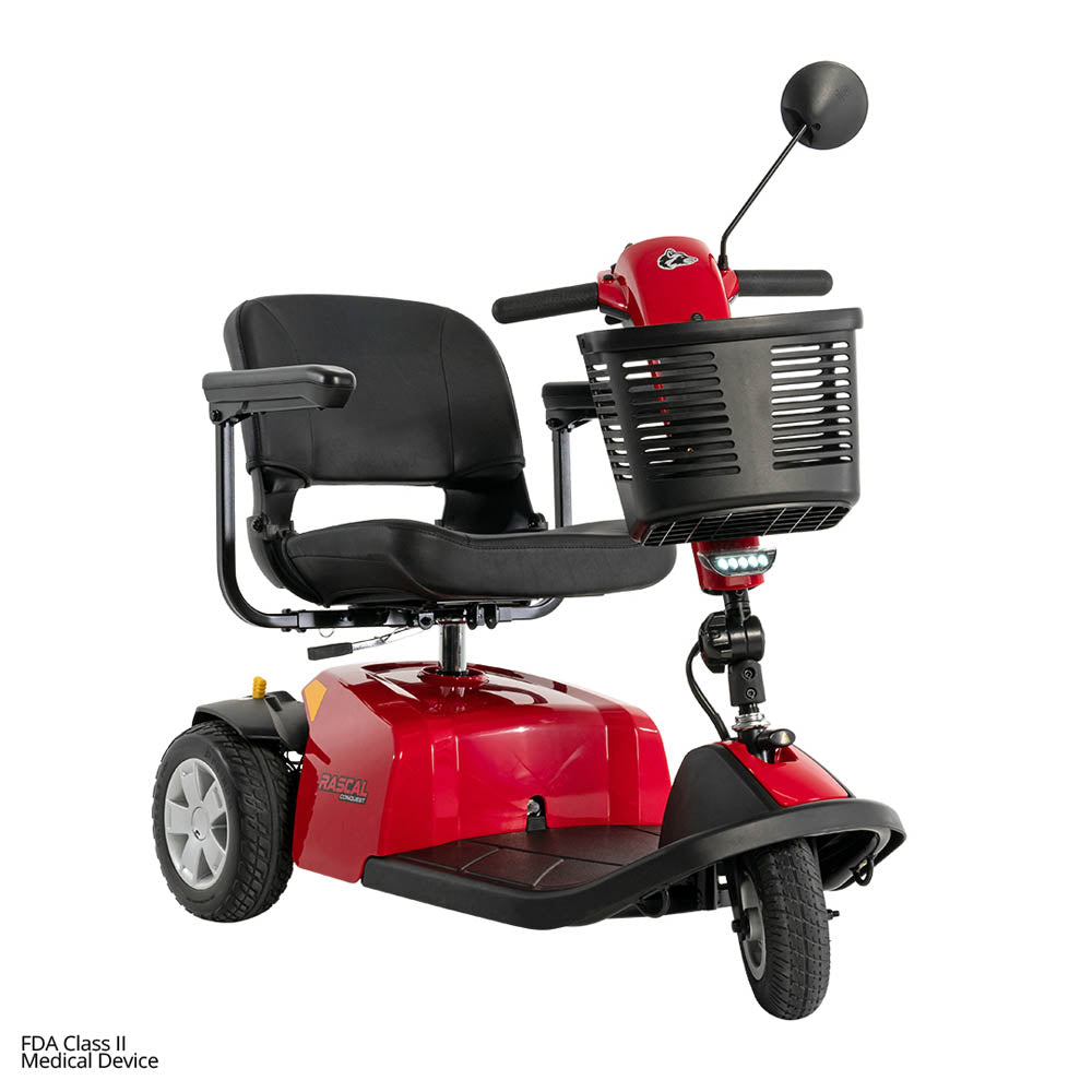 Rascal Conquest 3-wheel scooter in red