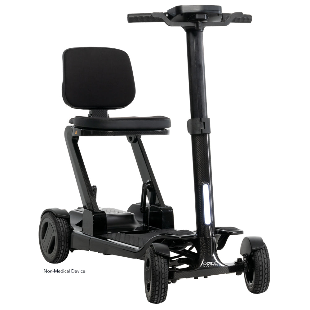 Pride Go Go Carbon folding travel scooter, right side view