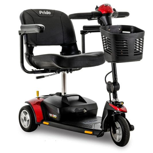 Pride Go Go Elite Traveller 3-wheel travel scooter in Red