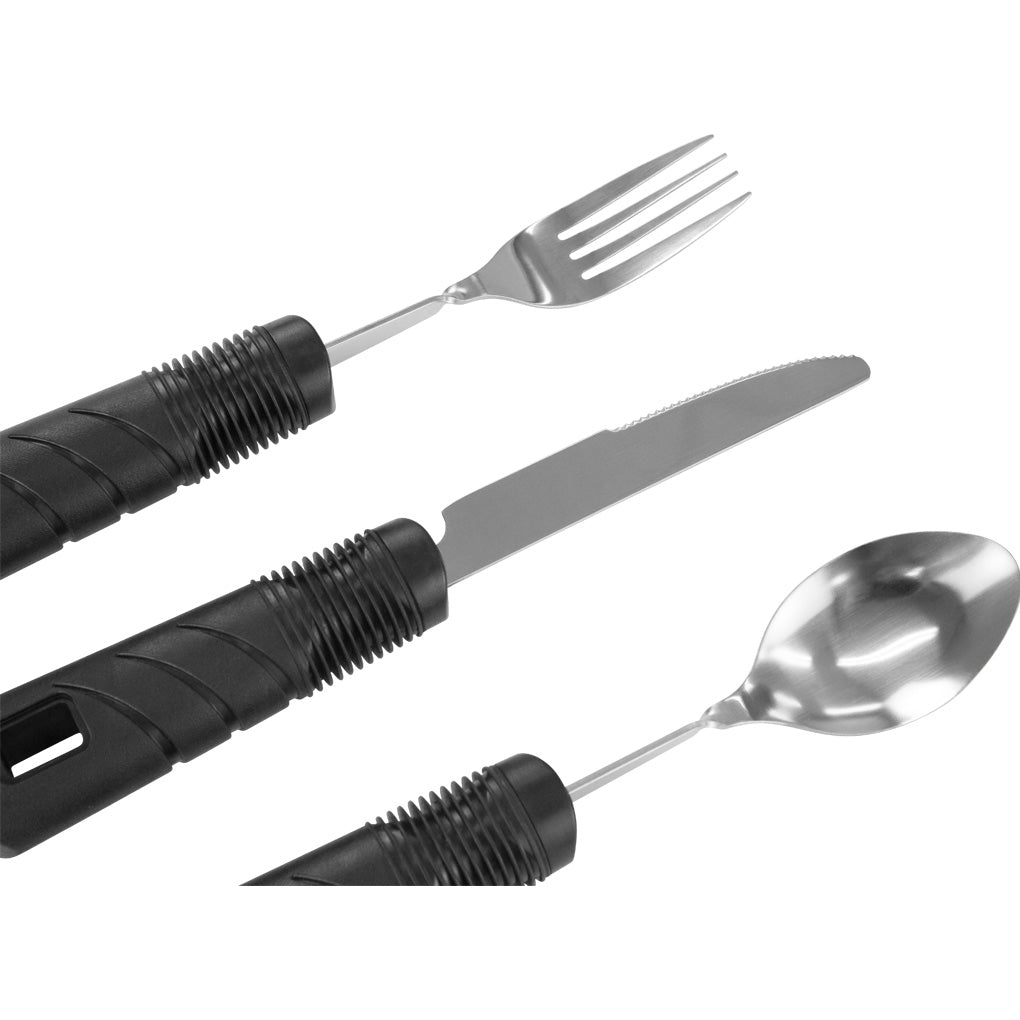 Adaptive Utensils - Weighted and Bendable 6 oz. Arthritis Aid Silverware -  Easy Grip for Shaking, Elderly & Trembling Hands - Stainless Steel Spoons,  Fork & Knife