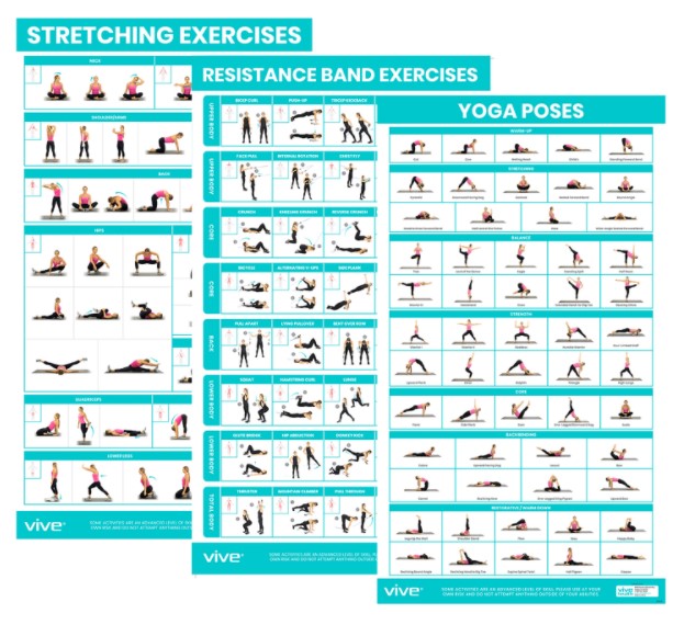  Vive Yoga Poses + Stretching Exercises + Resistance