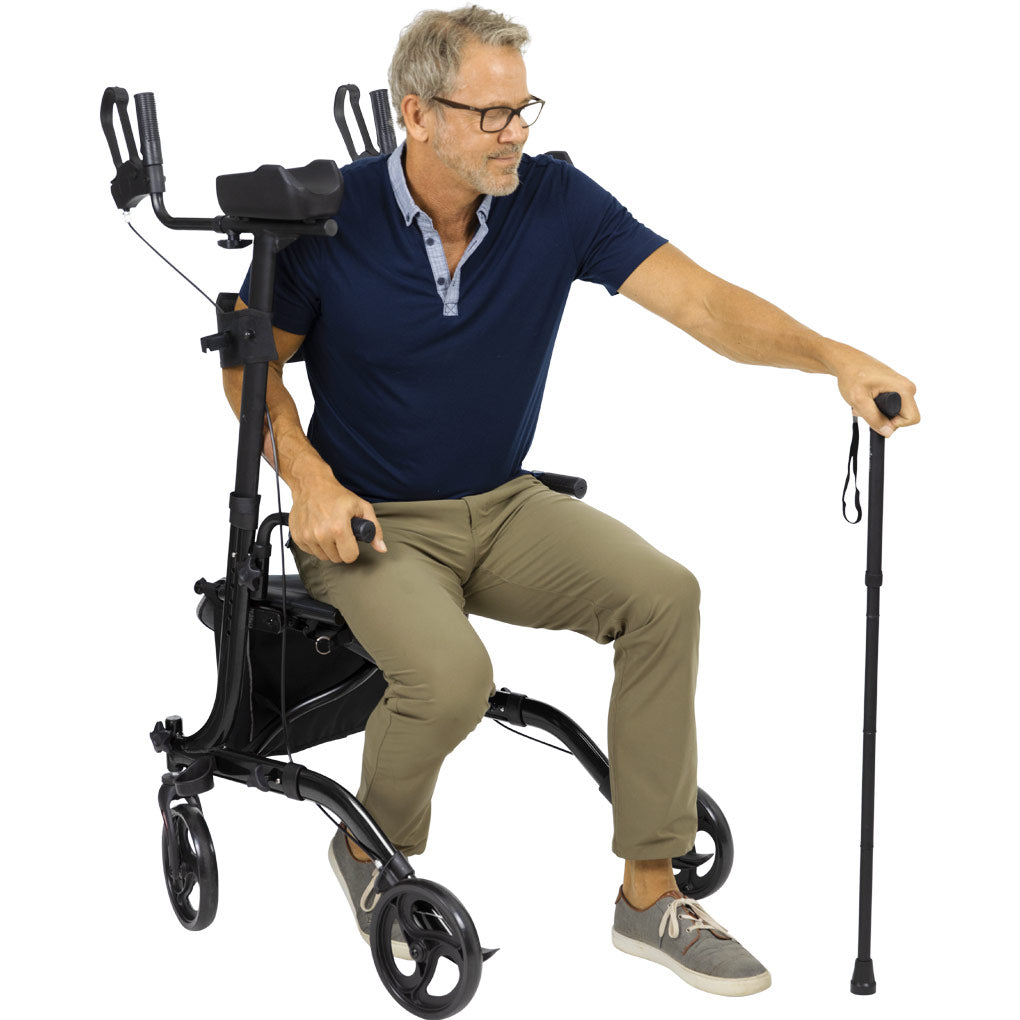 Vive Upright Rollator - Walker with Foldable Transport Seat