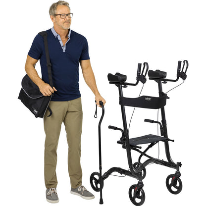 Vive Upright Rollator - Walker with Foldable Transport Seat