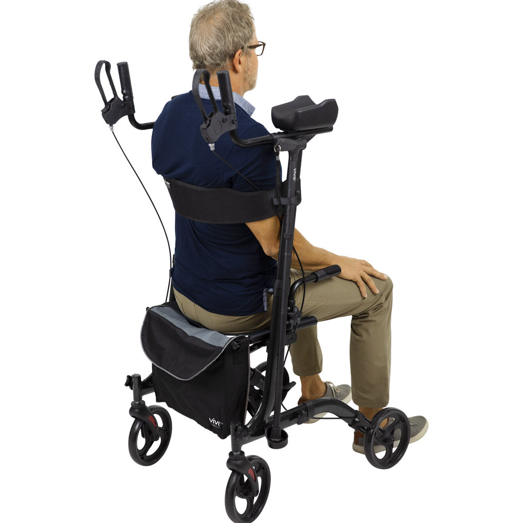 Vive Upright Rollator - Walker with Foldable Transport Seat