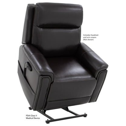 Pride Evolution LC435 lift chair in Sta-Kleen Chestnut, lifted