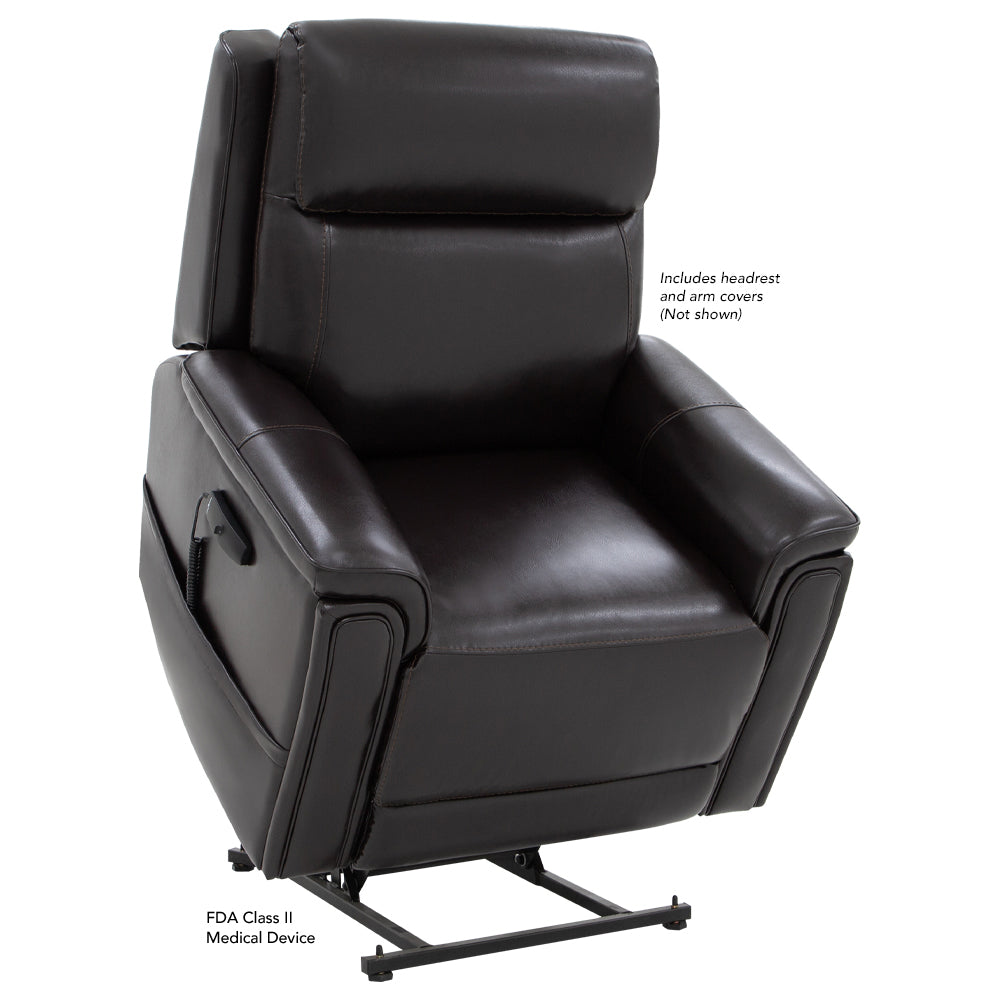 Pride Evolution LC435 lift chair in Sta-Kleen Chestnut, lifted