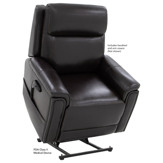 Pride Evolution LC435 lift chair in Sta-Kleen Chestnut, lifted