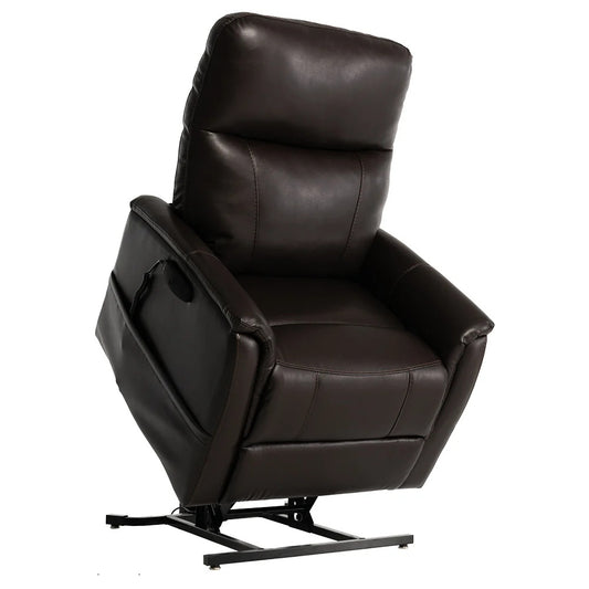 Pride Genesis LC150 lift chair in Lexis Chestnut, lifted