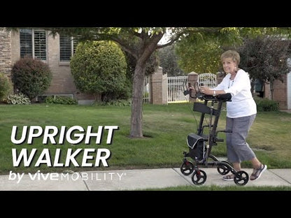 Vive Upright Rollator - Walker with Foldable Transport Seat