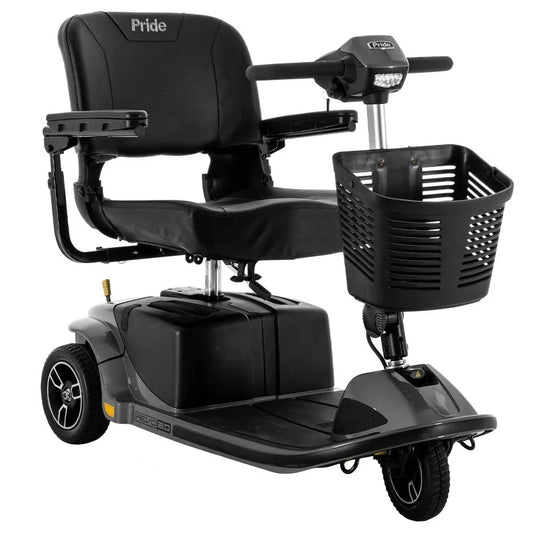 Pride Revo 2.0 3-wheel scooter in Grey Street, right side view