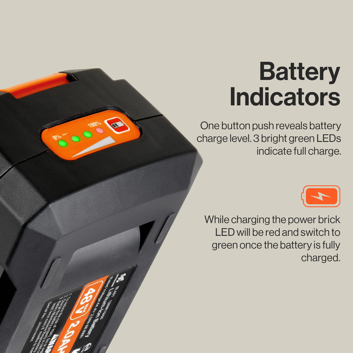 48V 2Ah battery in hand for scale
